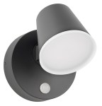 Zeta LED Round Single PIR 12,5W 800lm 3000K IP54 antracit