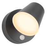 Zeta LED Round Single PIR 12,5W 800lm 3000K IP54 antracit