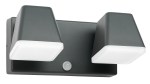 Zeta LED Square Double PIR 20W 1300lm 3000K IP54 antracit