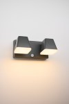 Zeta LED Square Double PIR 20W 1300lm 3000K IP54 antracit