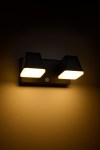 Zeta LED Square Double PIR 20W 1300lm 3000K IP54 antracit
