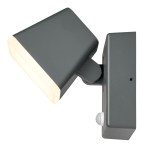 Zeta LED Square Single PIR 12,5W 800lm 3000K IP54 antracit