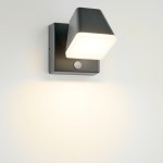 Zeta LED Square Single PIR 12,5W 800lm 3000K IP54 antracit