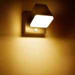 Zeta LED Square Single PIR 12,5W 800lm 3000K IP54 antracit